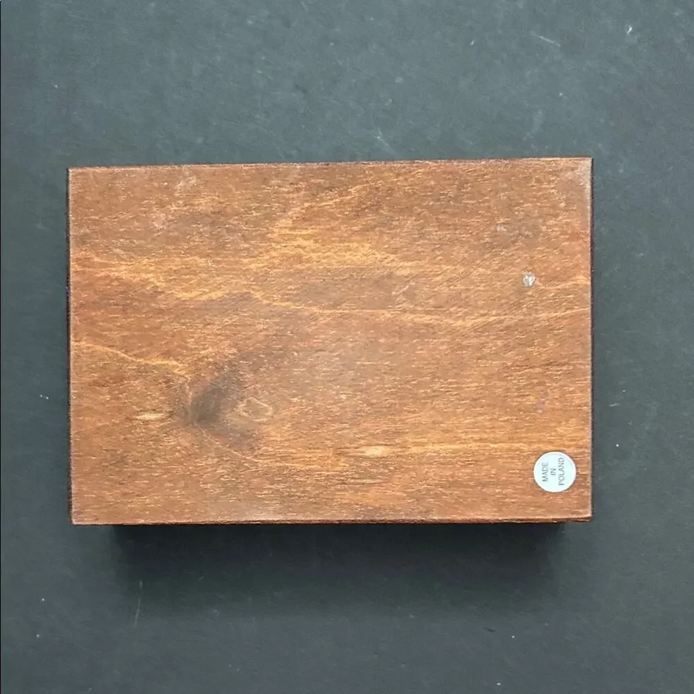Vintage Carved Wooden Jewelry Box with Dove Accents